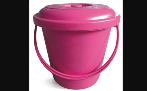 Pink Household Plastic Lid Bucket