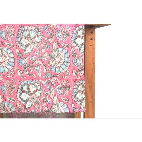 Pink Floral Printed Table Runner