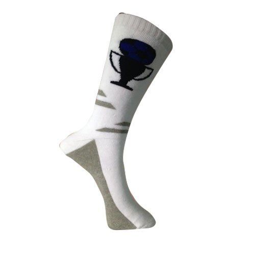 Blue Mens White Cotton Sports Socks