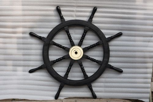 Wheel Pirate Decor Wood Brass Fishing Wall Boat Nautical Wooden Ship  Steering