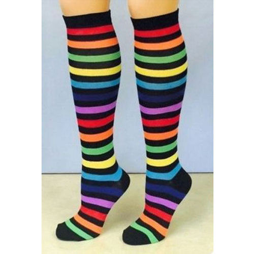 Blue Womens Fancy Knee High Socks