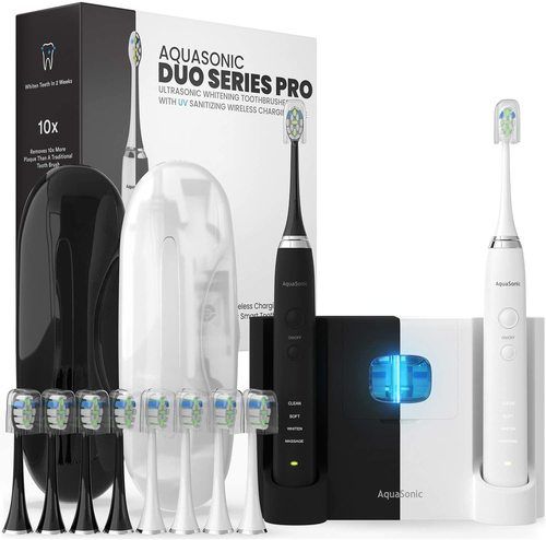 Dual Handle Ultra Whitening Electric Toothbrush (Aquasonic Duo Pro) Easy To Use