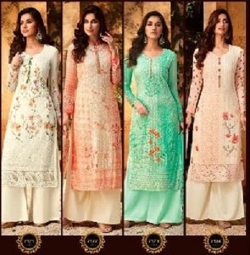 Various Colors Are Available Full Sleeve Embroidered Salwar Suit