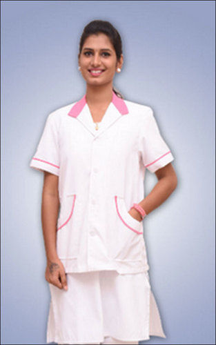 Cotton Half Sleeve White Nurse Coat