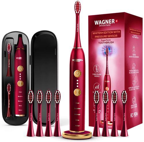Wagner Switzerland Whiten Plus Edition Smart Electric Toothbrush With Pressure Sensor