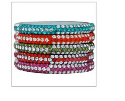 Multi Colored Stone Studded Lac Bangles Gender: Women