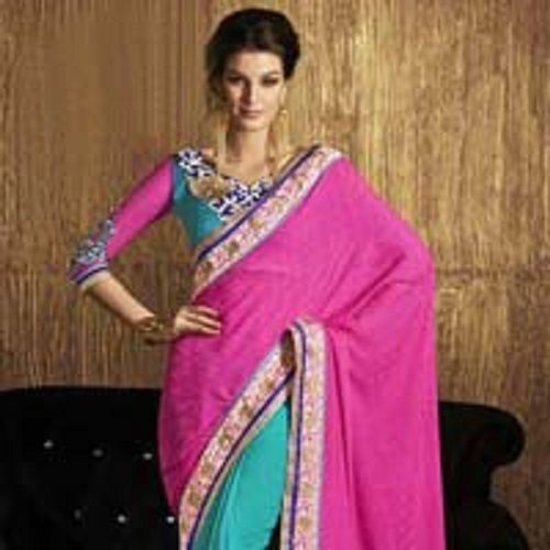 Various Colors  Are Available Women Heavy Border Saree