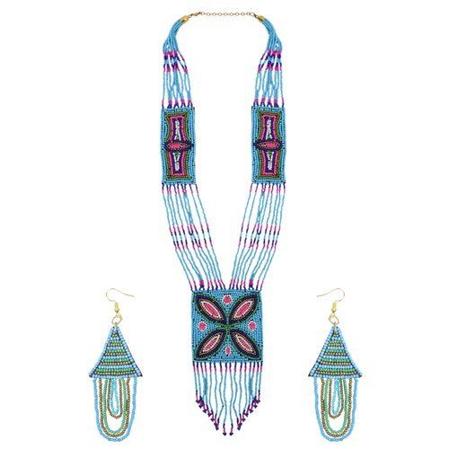 Ladies Beaded Necklace Set With Earrings