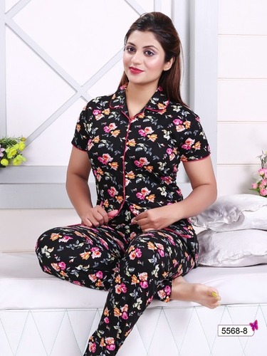 Multi Colour Women Cotton Frant Open Night Suit at Best Price in