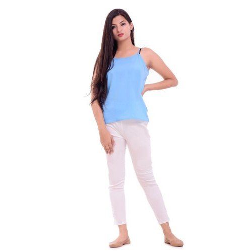 No Fade Ladies White Cotton Lycra Pant