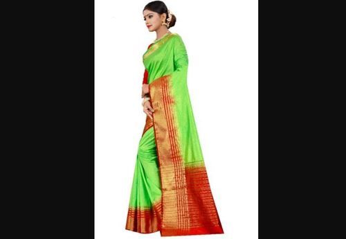 Parrot Green Color Kanjivaram Silk Sarees