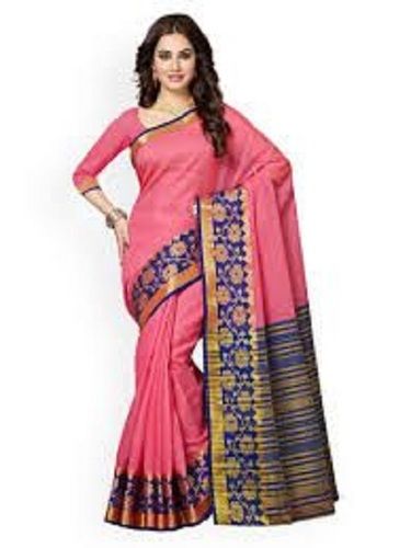 Various Colors  Are Available Embroidery Work Cotton Saree