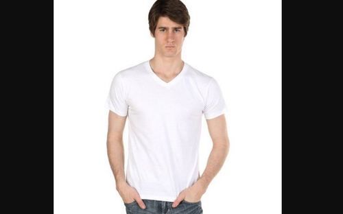 White Plain Mens V Neck T- Shirt at Rs 150/piece in Ghaziabad