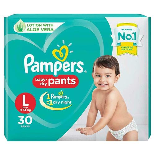 White Pampers Large Dry Soft Diaper Pants