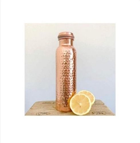 Round Polished Hammer Copper Water Bottle