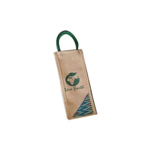 Printed Jute Bottle Bag