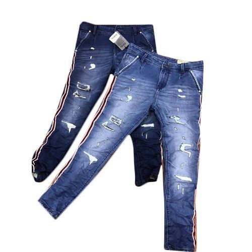 Breathable Shredded Mens Designer Jeans