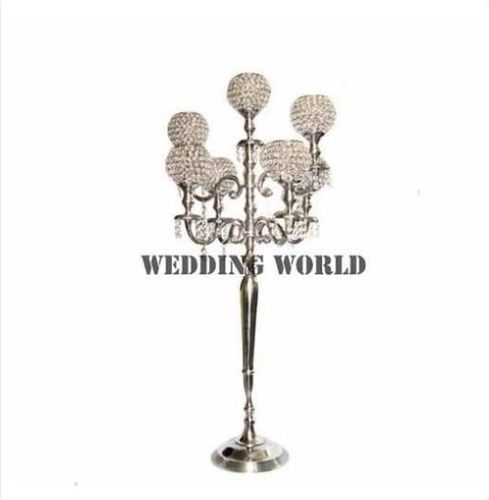 Polishing Arm Candelabra With Crsytal Votives