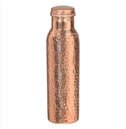 Round Hammered Copper Drinking Water Bottle