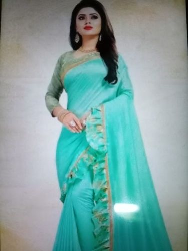 All Sky Blue Ladies Designer Sarees