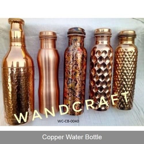 Round Copper Drinking Water Bottle