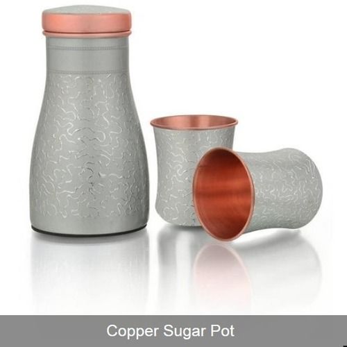 Silver Embossed Copper Sugar Pot