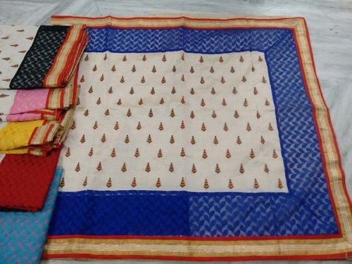 Various Colors  Are Available Fade Resistance Embroidery Sarees