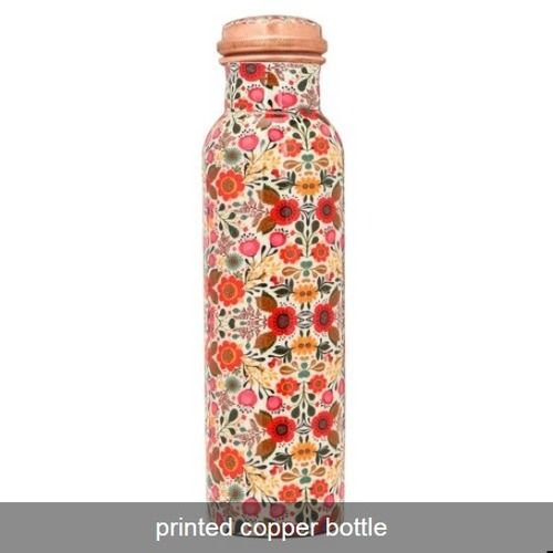 Floral Print Copper Bottle