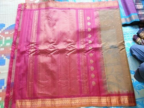 Various Colors  Are Available Attractive Design Gadwal Sico Sarees