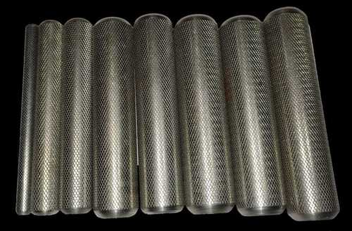 Silver Tone Industrial Magnetic Knurled Rods