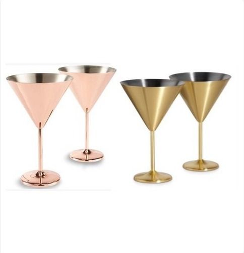 Luxurious Stainless Steel Cocktail Glass