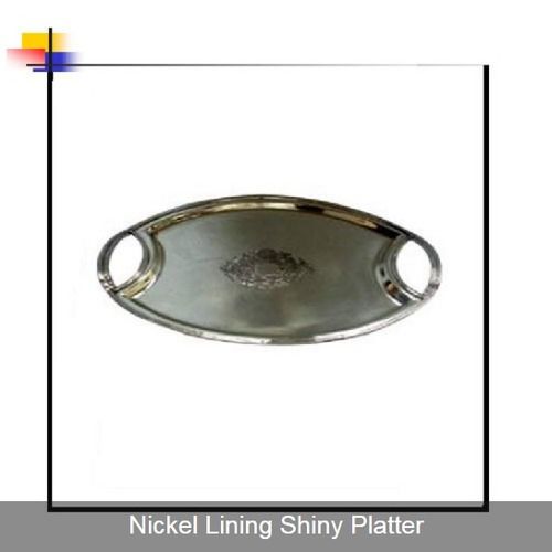 Silver Nickel Lining Shiny Serving Platter