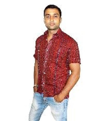 Various Colors Are Available Coffee Cotton Sambalpuri Shirt