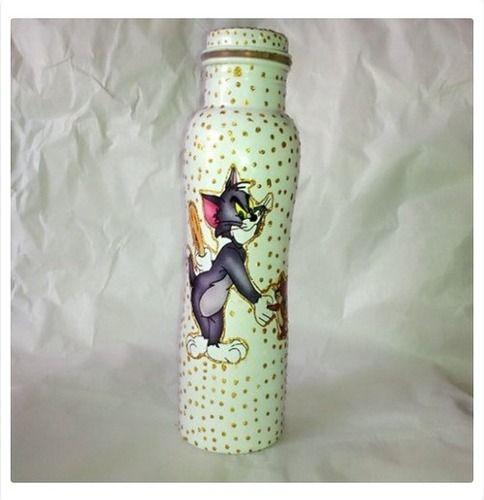 Designer Cartoon Printed Copper Bottle