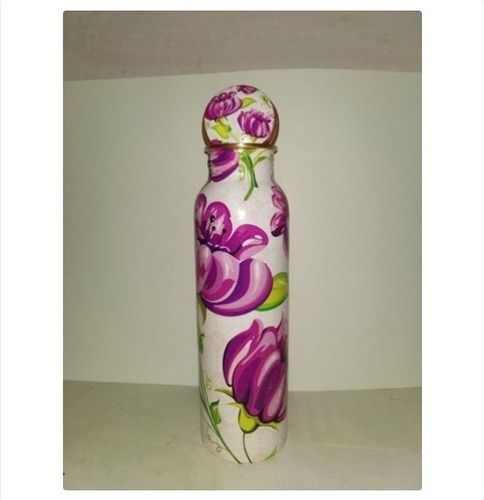 Flower Printed Copper Bottle