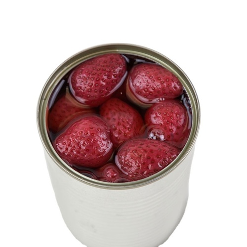 Red Natural Strawberries In Canned