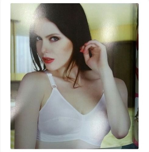 Ladies Plain White Cotton Bra Size: All