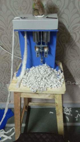 Grey And Blue Automatic Round Cotton Wick Making Machine