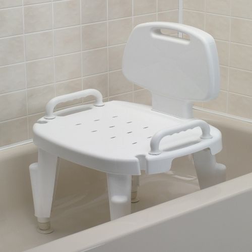 White Bath Safe Bath And Shower Seat With Arms And Back