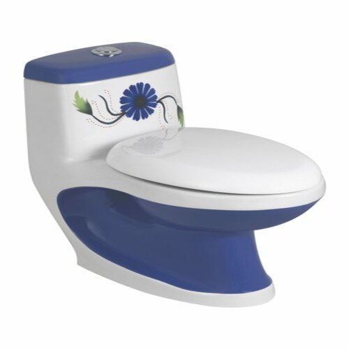 Ceramic Blue Color One Piece Commode