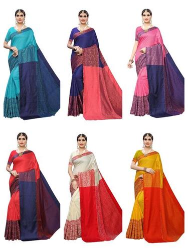 Multi Color Banarasi Ladies Silk Saree