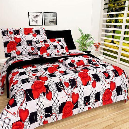 Shrink Resistant Flower Printed Bedsheets Set