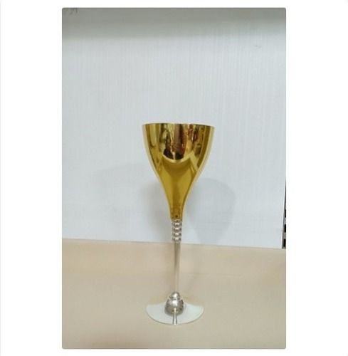 Golden Gold Plated Plain Goblet Glass