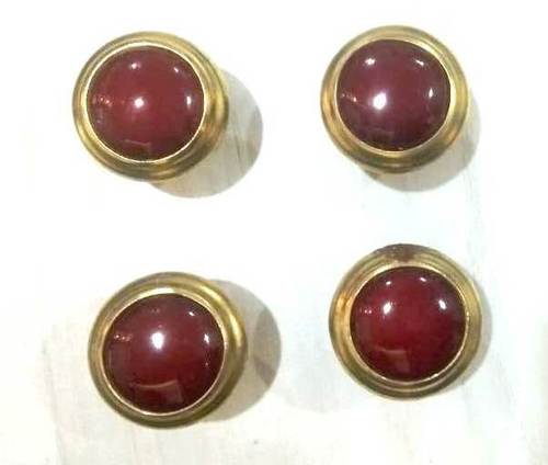 Maroon & Gold Round Brass Door Knobs