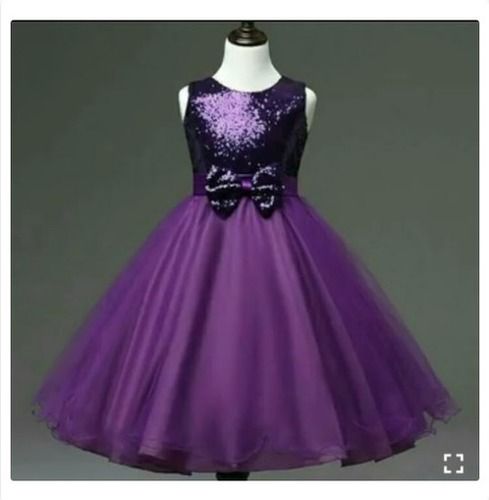 Purple Sleeveless Baby Frock