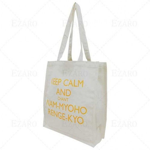 White Printed Cotton Bags (EE028)