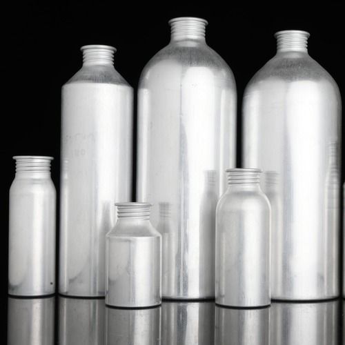 Silver Polished Aluminum Pesticide Bottle