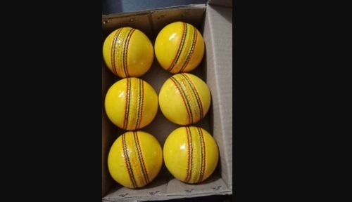 Yellow Leather Cricket Sport Balls Age Group: Adults