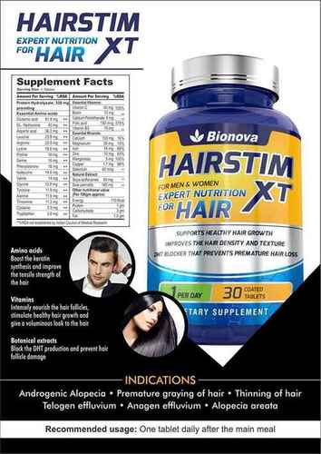 Hairstim-Xt Biotin 10,000mcg With Amino Acids Natural Extracts And Multivitamins