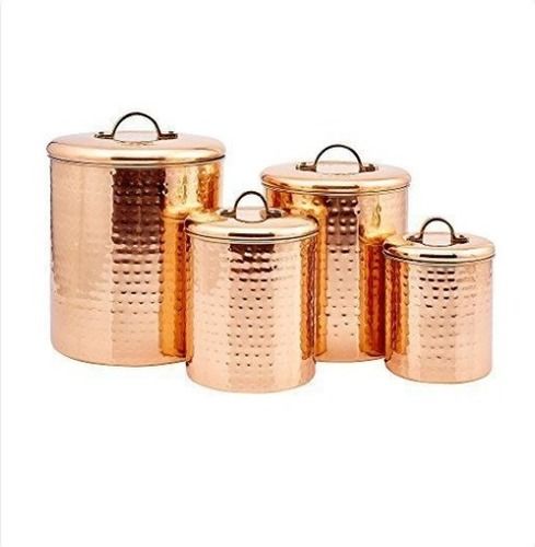 Hammered Pure Copper Canister